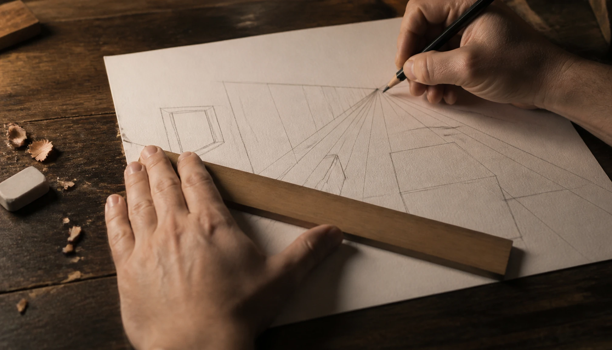 Photographie éditoriale liée à Comprendre la perspective à un point pour construire un décor